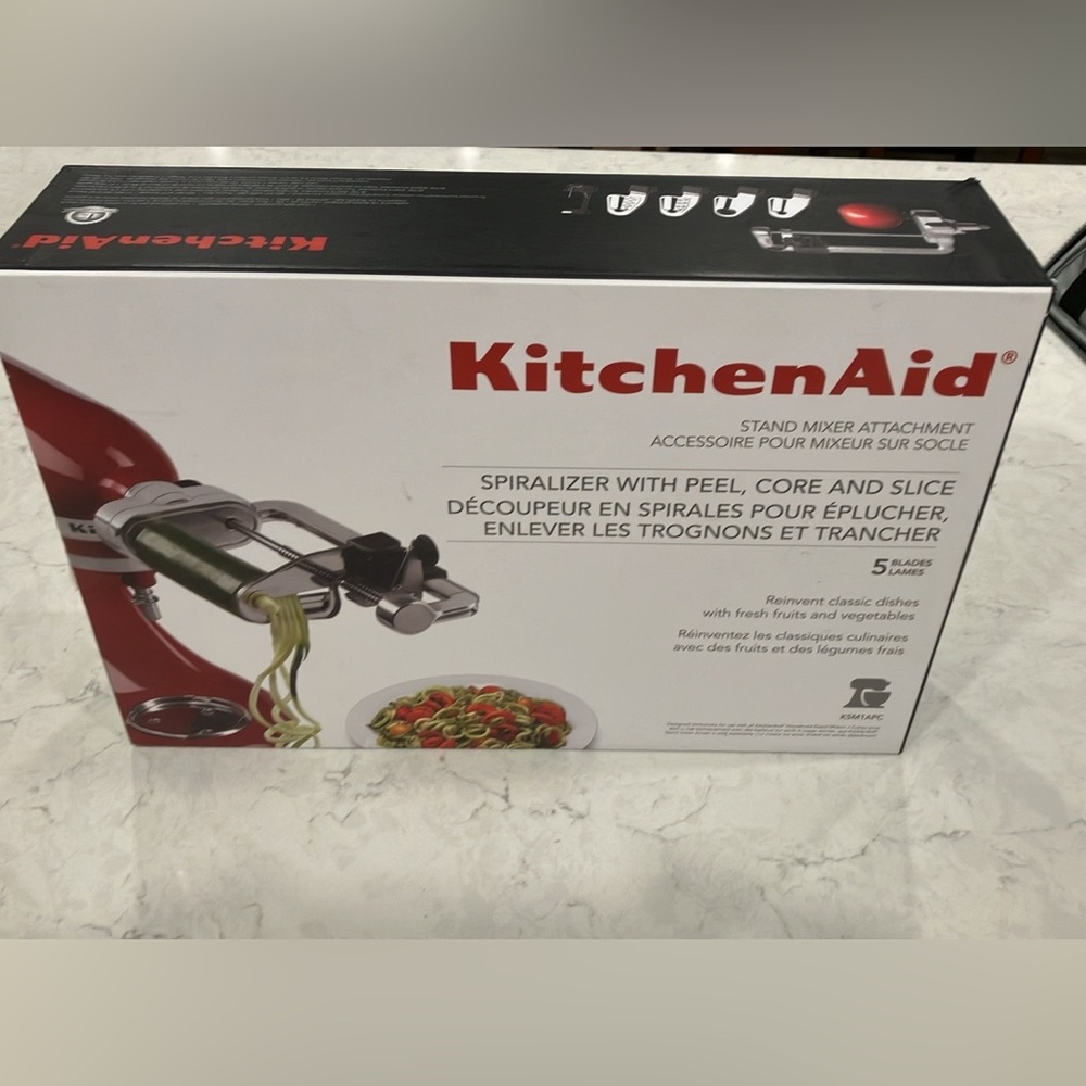 KitchenAid White and Red Stand Mixer Attachment Spiralizer
